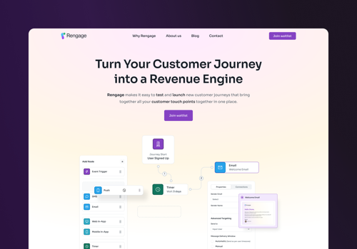 Web Design Package Example: Marketing page for Rengage