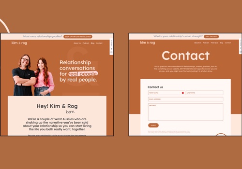 Branding Package Example: Branding and Website for Kim & Rog