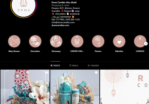 Branding Package Example: Dune Candles Abu Dhabi IG: Shopping & retail