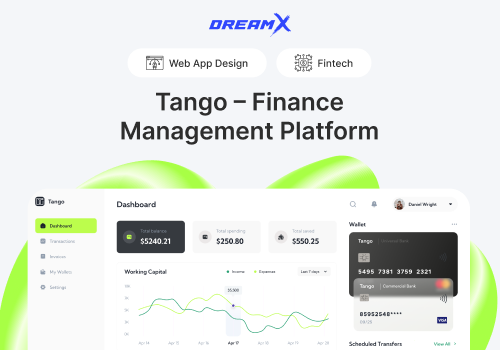 UX/UI Design Package Example: Tango - Finance Management Platform Design