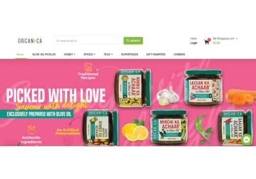 Web Development Package Example: Organica - Ecommerce store for Organic Products