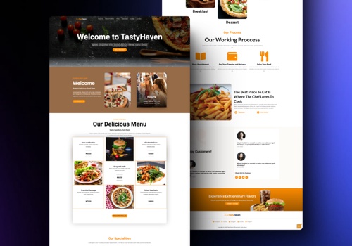 Web Design Package Example: Restaurant Website with  Food Ordering System