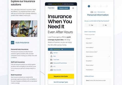 Web Design Package Example: Clay Paul Insurance Modernized to Drive More Leads