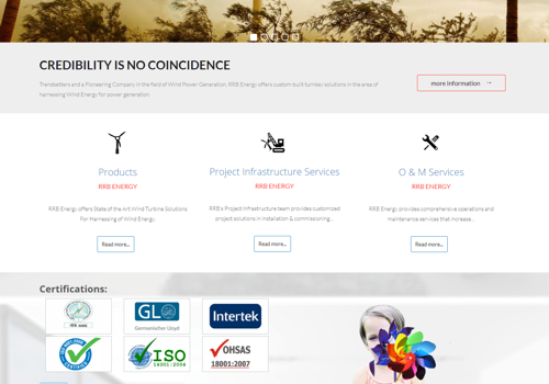 Search Engine Optimization Package Example: RRB Energy