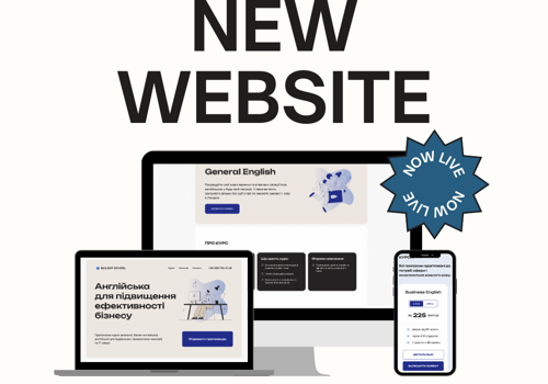 Web Design Package Example: English language school website