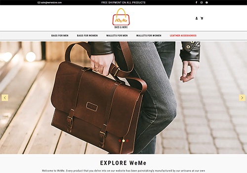 Web Design Package Example: Online Store for Bags and more