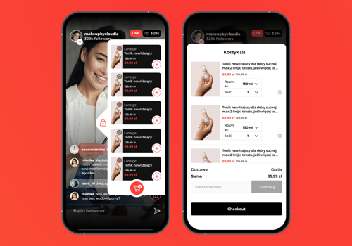 Mobile App Development Package Example: Corner Live - Live streaming e-commerce