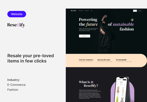 UX/UI Design Package Example: Resellify Landing Page