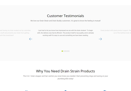 E-Commerce Development Package Example: Drain Strain