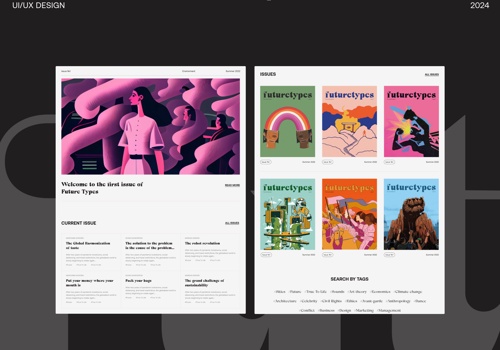 UX/UI Design Package Example: Web design for digital magazine
