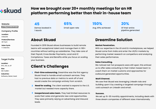 Sales Outsourcing Package Example: 38 Qualified Opportunities A Month