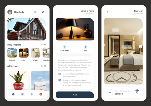 UX/UI Design Package Example: Home management app UI design
