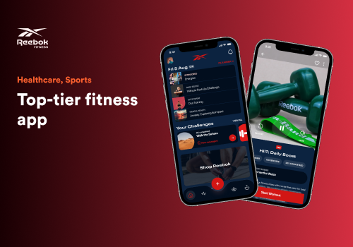 UX/UI Design Package Example: Reebok Fitness App: fitness app development