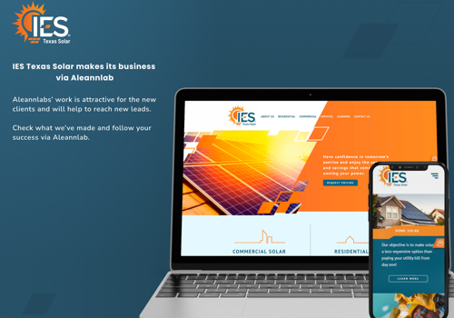 Web Development Package Example: IES Texas Solar Brand Website