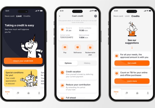 UX/UI Design Package Example: TBI Bank: indispensable financial assistant