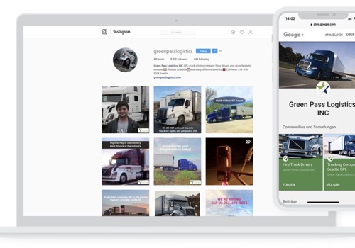 Web Design Package Example: Green Pass Logistics, INC in USA, WA