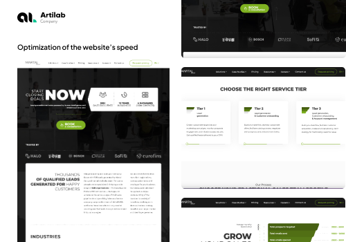 Web Development Package Example: Optimization of the website's speed