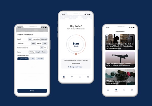 Mobile App Development Package Example: Pilates On Tap