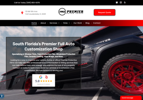 Search Engine Optimization Package Example: Full Auto Customization Website Design