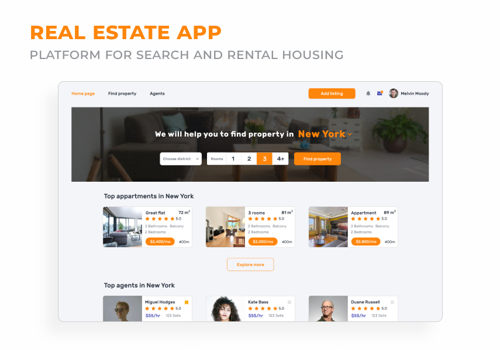 UX/UI Design Package Example: Real Estate App