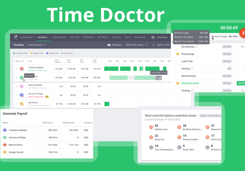 UX/UI Design Package Example: Time Doctor - Time Tracking Tool