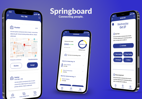 Mobile App Development Package Example: Springboard - Connecting people
