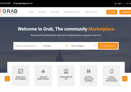 Web Development Package Example: Grab - The community marketplace