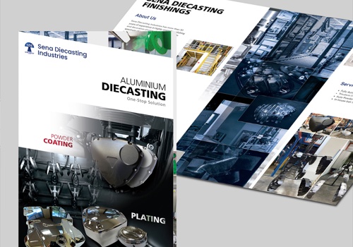 Graphic Design Package Example: Brochure Design for Sena Diecasting