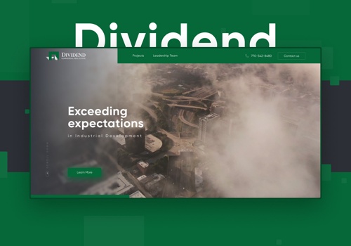 Web Development Package Example: Dividend | Landing page