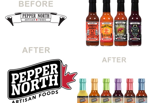 Branding Package Example: Rebranding of Pepper North Hot Sauces