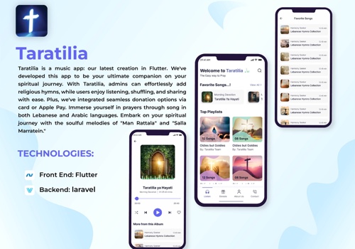 Web Design Package Example: Taratilia Web and Mobile App
