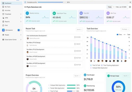 Custom Software Development Package Example: Time2Task The All in-One Time & Project Management