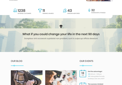 Web Design Package Example: Life & Business Coach