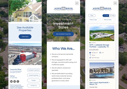 Web Development Package Example: Hope Bros Investment Sales Migration