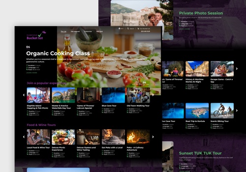 Web Design Package Example: Dubrovnik Bucket List