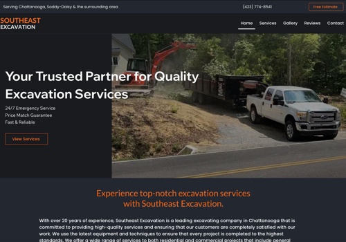 Web Design Package Example: Southeast Excavation