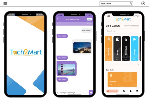 UX/UI Design Package Example: Tech2Mart | Simplified Exchanges