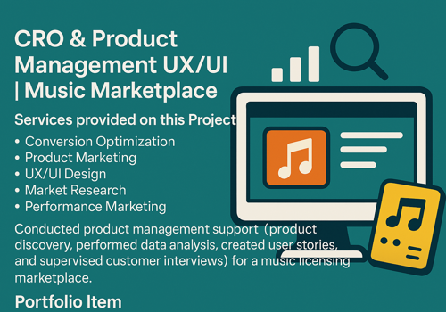 Conversion Optimization Package Example: CRO & Product Management UX/UI | Music Marketplace