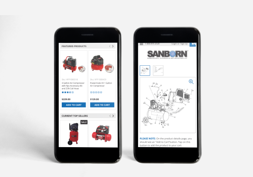 UX/UI Design Package Example: Sanborn - Bigcommerce B2B website