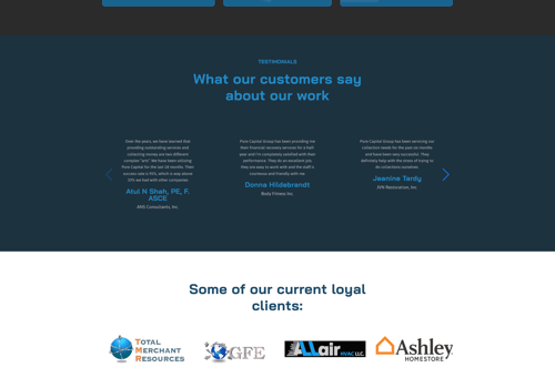 Web Design Package Example: Pure Capital Group