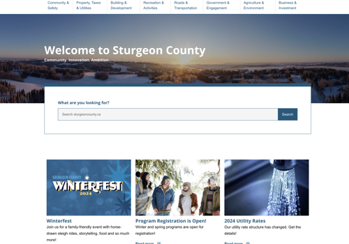 Web Design Package Example: Sturgeon County