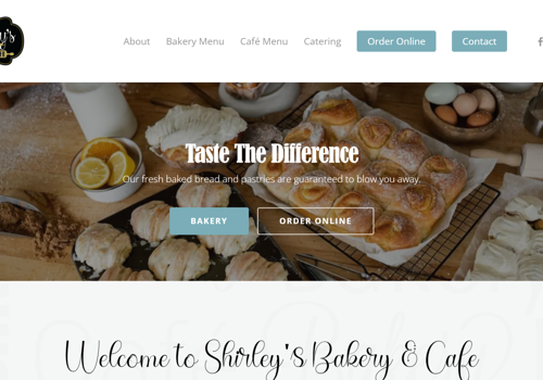 Web Design Package Example: Shirley's Bakery & Café Website Build