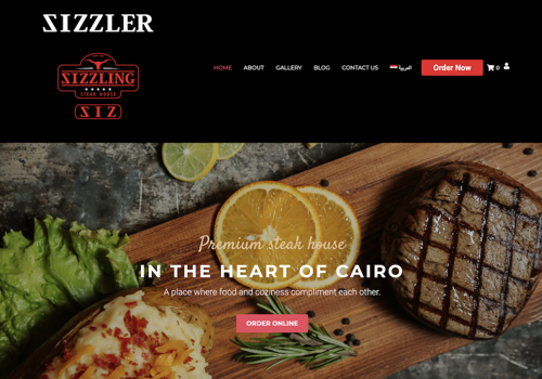 Web Development Package Example: Sizzler Steakhouse Food Ordering Website