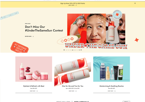 E-Commerce Development Package Example: Skin care cosmetic website