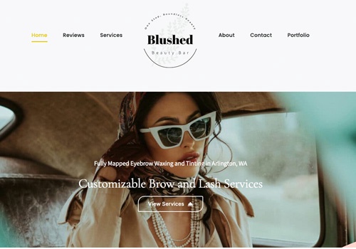 Web Design Package Example: Blushed Beauty Bar Website Design