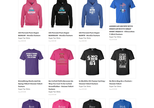 Web Development Package Example: Super Fan Shirts