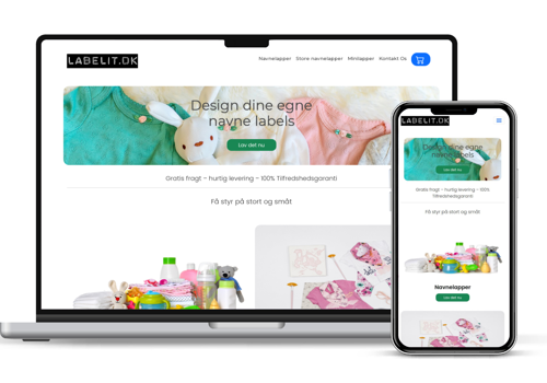 Web Design Package Example: Kids Label Company