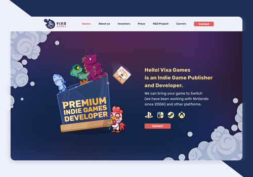 Web Development Package Example: Vixa Games