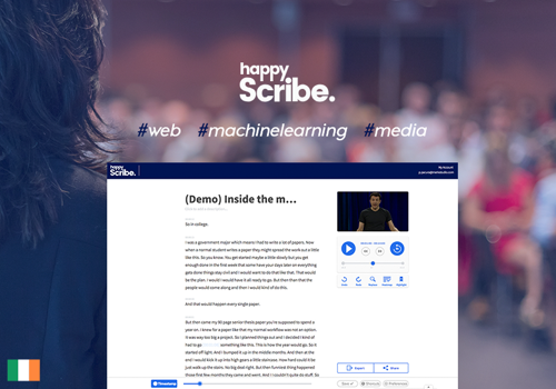 Custom Software Development Package Example: Happy Scribe - a high-end dynamic SaaS platform