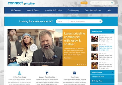 UX/UI Design Package Example: Intranet Design & Development for Priceline.com